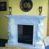 cheminée en marbre blanc
